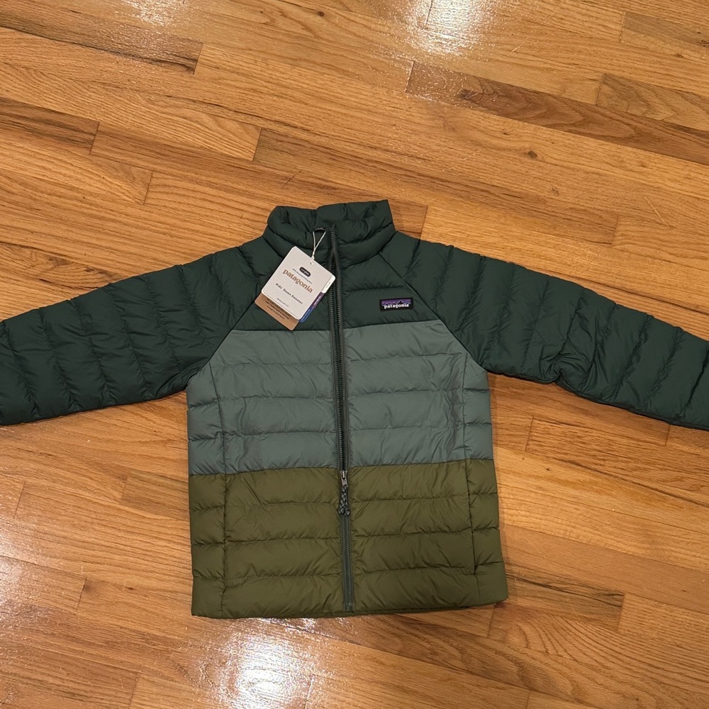 Patagonia Kids' Dark Green Down Sweater boy or girl